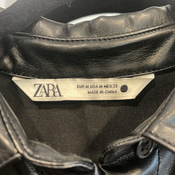 ZARA black leather dress sz M - Picture 2 of 3